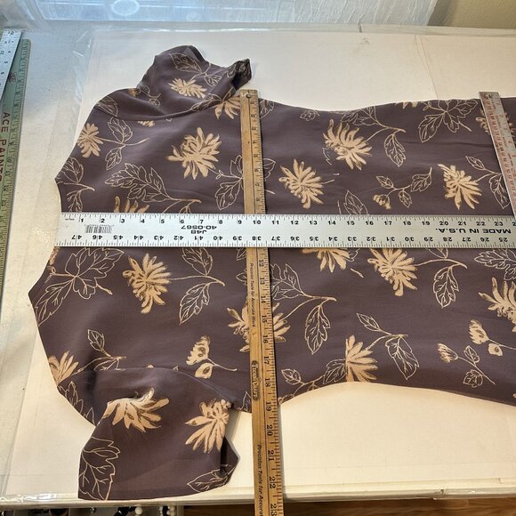 Isabella Bird Floral Midi Silk Dress Womens Med 10 Short Sleeve Purple Modest - Picture 4 of 8